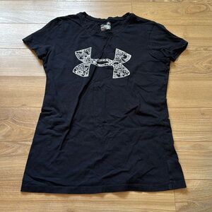 Under Armour Heatgear Run Fitted T-Shirt Top Women Medium Black